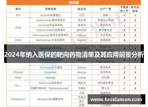 2024年纳入医保的靶向药物清单及其应用前景分析